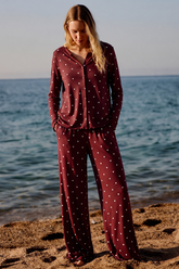 DOWNTOWN - Ivory Dream Set (Heart Printed) - Maroon