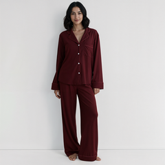 Cloud Pajama Set - Maroon