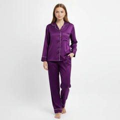 Premium Silk Pajama Suit - Purple