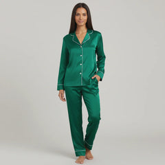 Premium Silk Pajama Suit - Green