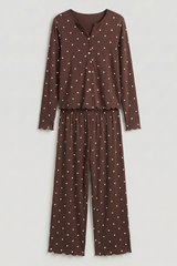 DOWNTOWN - Ivory Dream Set (Heart Printed) - Mocha