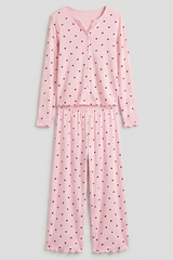 DOWNTOWN - Ivory Dream Set (Heart Printed) - Nude Pink
