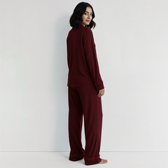 Cloud Pajama Set - Maroon