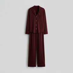 Cloud Pajama Set - Maroon