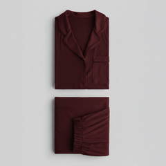 Cloud Pajama Set - Maroon