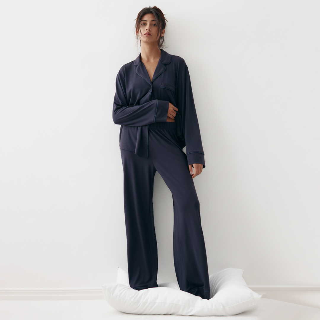 Cloud Pajama Set - Navy Blue