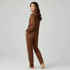 Premium Silk Pajama Suit - Brown