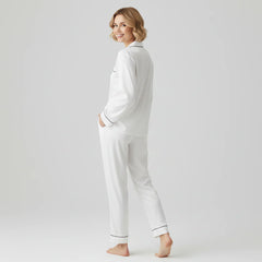 Premium Silk Pajama Suit - White