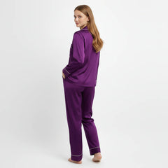 Premium Silk Pajama Suit - Purple