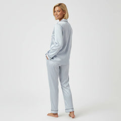 Premium Silk Pajama Suit - Grey