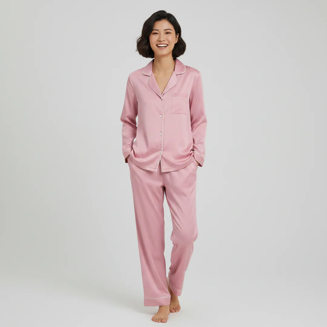 Premium Silk Pajama Suit - Pink